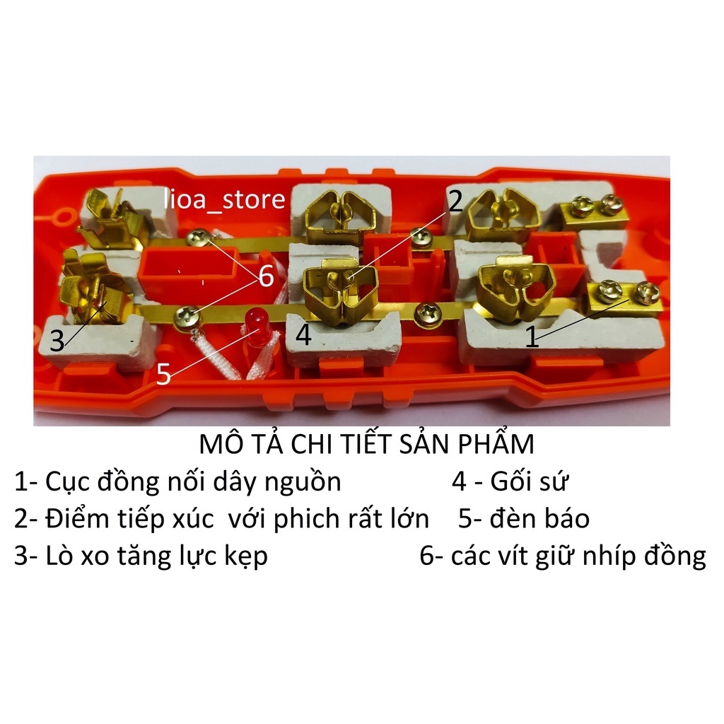 Ổ CẮM KHÔNG DÂY SIÊU TẢI LiOA  LOẠI 3 Ổ.