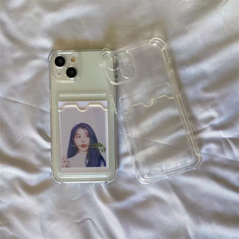 Thời Trang Ốp Điện Thoại Trong Suốt Chống Sốc Có Ngăn Đựng Thẻ Cho iphone 15 / 14 / 13 / 12 / 11 / x / 8 / 7p / 6