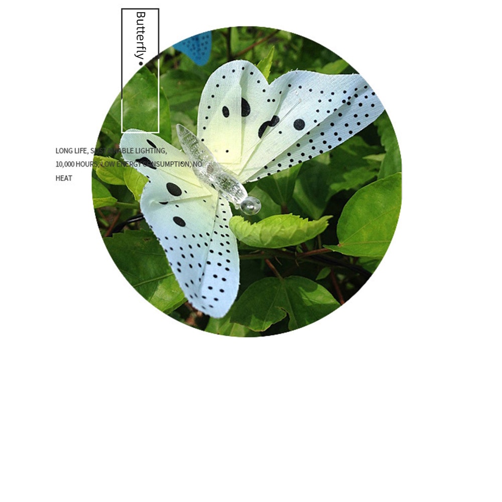 Dây Đèn LED Hình Bướm Sử Dụng Năng Lượng Mặt Trời Chống Thấm Nước Trang Trí Sân Vườn