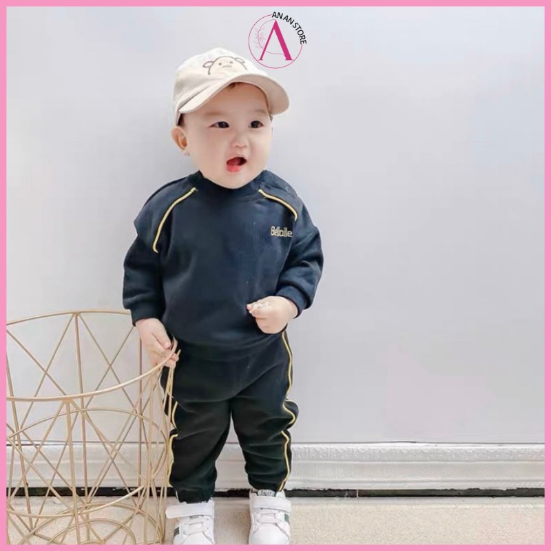 Bộ Thu Đông Dài Tay Cho Bé Trai Và Bé Gái Chất Nỉ Da Cá Cho Bé Từ 8 Đến 28kg ANAN STORE QATE B-SPOT