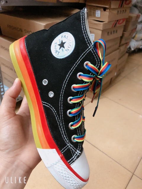 Giày ulzzang cao cổ đế cầu vồng | BigBuy360 - bigbuy360.vn