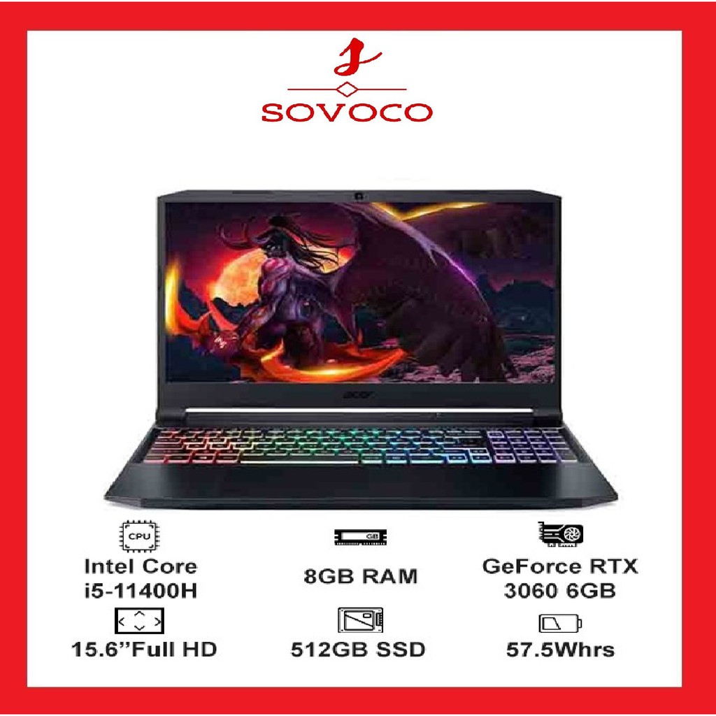 Laptop Acer Gaming Nitro 5 Eagle AN515-57-5831 (NH.QDGSV.003) (i5 11400H/8GB Ram/512GB SSD/RTX3060 6G/15.6 inch FHD 144H | BigBuy360 - bigbuy360.vn