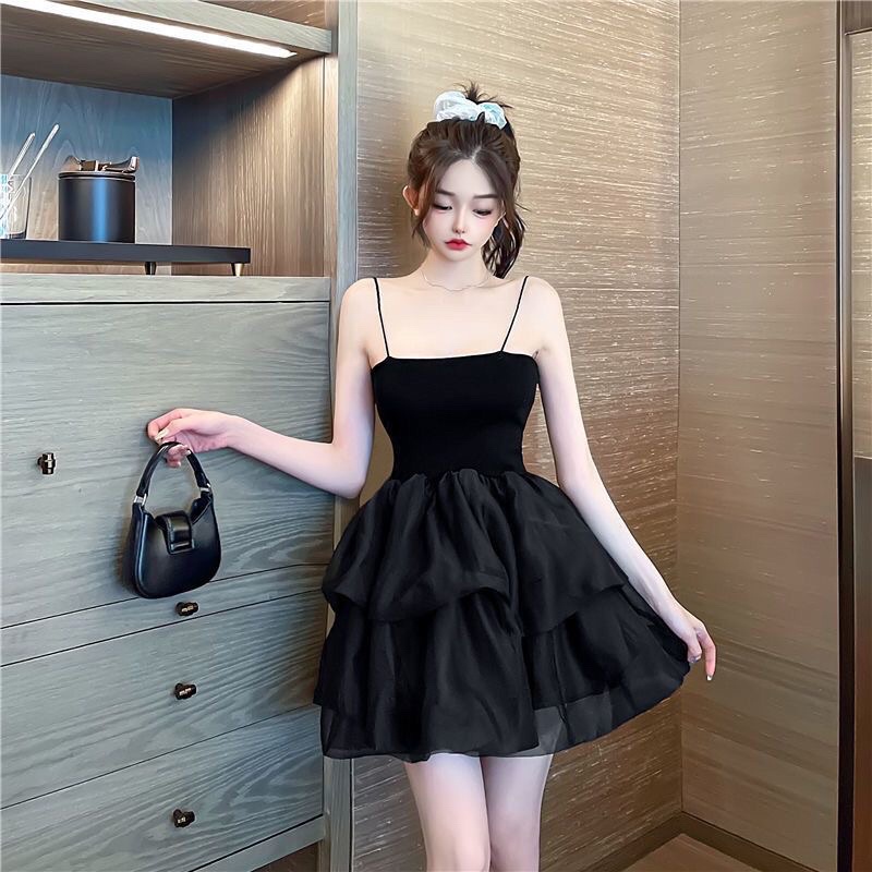 Váy hai dây nữ dáng ngắn xoè bồng bềnh tiểu thư shop Lim Boutique