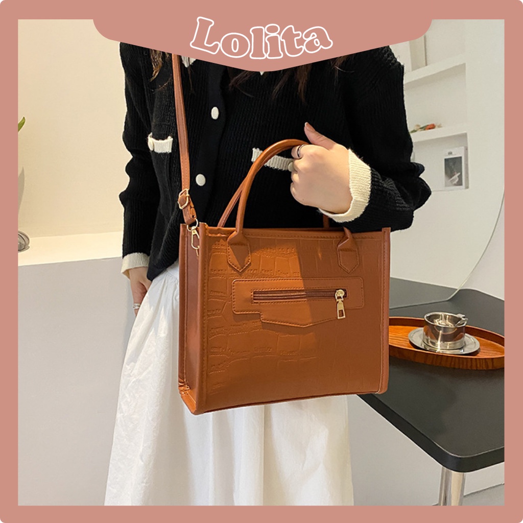 Túi xách nữ công sở da rắn cỡ đeo chéo LOLITA