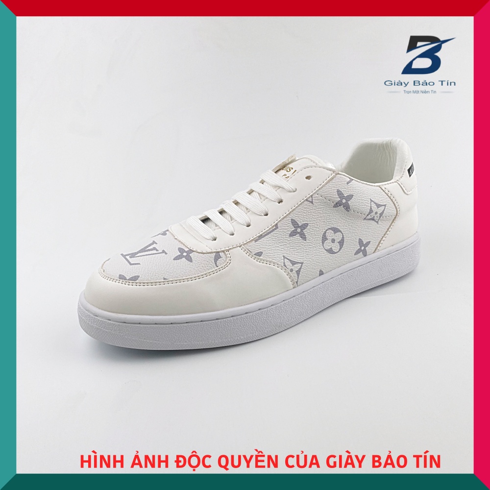 Giày thể thao nam LV 021 Giày sneaker mẫu mới nhất 2 màu đen trắng nổi trội, sang trọng đế cao su chỉ máy chắc chắn