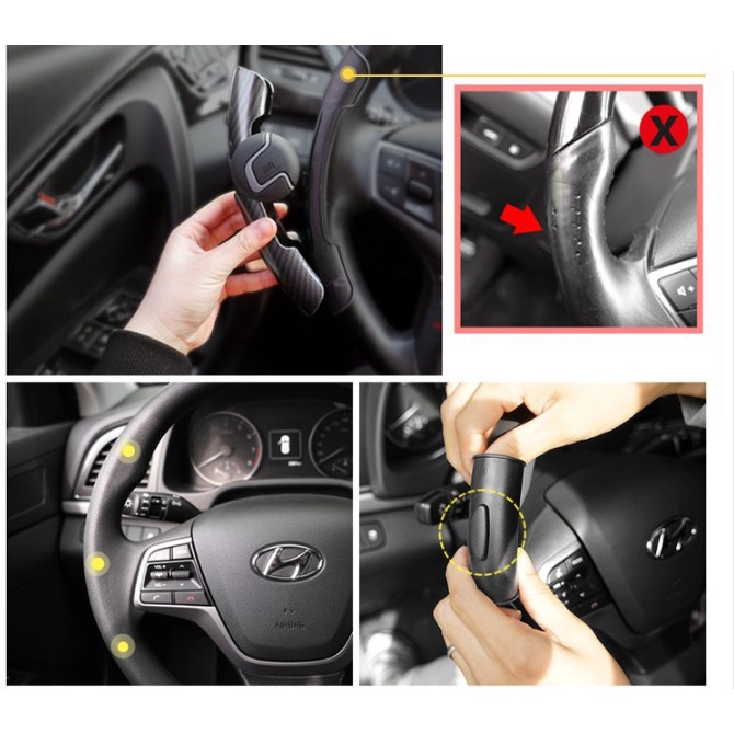 Ốp vô lăng trợ lực đánh lái ô tô thể thao vân Carbon