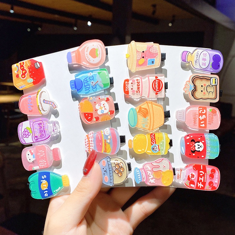 Người đẹp hàn quốc Kẹp tóc mỏ vịt thiết kế kiểu chai nước dễ thương phong cách Hàn Quốc thời trang dành cho nữ Thích hợp cho cả người lớn và trẻ em