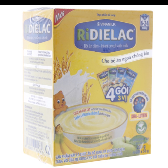 Bột ăn dặm Ridielac 3 vị ngọt hộp 200g