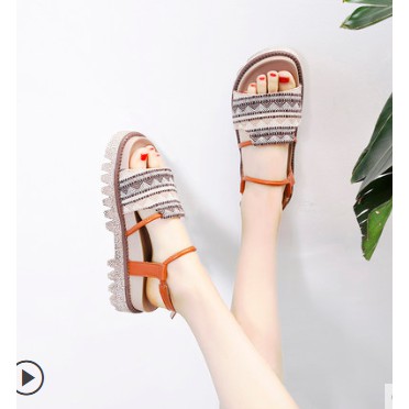 Sandal ulzzang thổ cẩm hot 2019