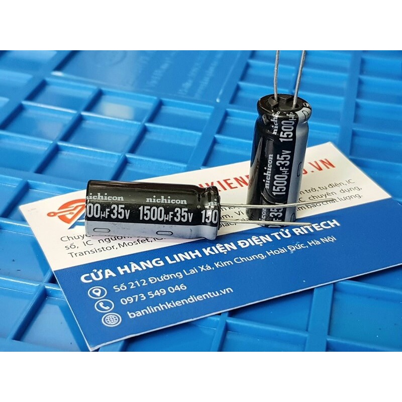 [Combo 5c] Tụ hóa nichicon 1500uf 35V kích thước 13x30mm