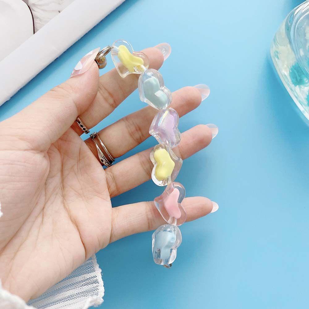 Ốp Điện Thoại Acrylic Hình Ngôi Sao Năm Cánh Chống Rơi Phối Dây Xích Treo DIY