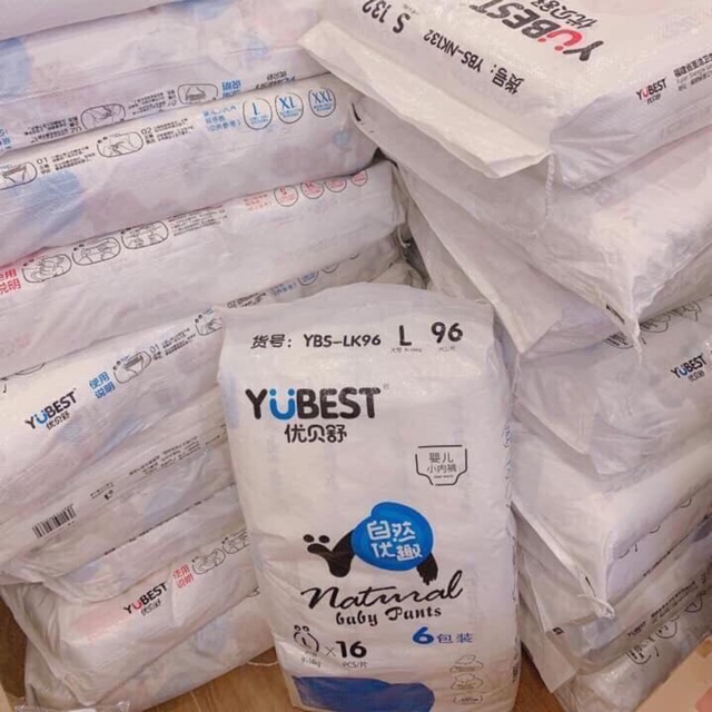 BỈM YUBEST DÁN / QUẦN NỘI ĐỊA TRUNG SIZE S132/M108/L96/XL72/L96/XL84/XXL72