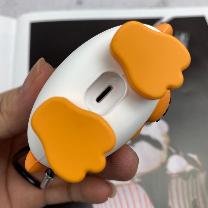 Case Airpods 1/2/3/Pro Lovely Duck - Vỏ ốp tai nghe không dây airpod 1/2/3/Pro hình chú vịt đội mũ dễ thương- Mã TZAP388