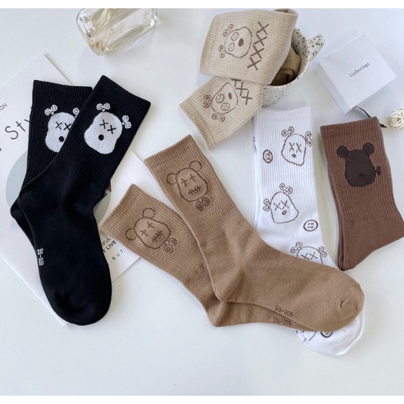 Vớ Tất hình Gấu cao cổ Nam Nữ siêu dễ thương và xinh xắn