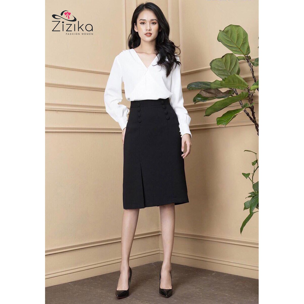 [SIÊU HOT] Chân váy bút chì Zizika  xẻ tà nhẹ, cúc nổi xinh yêu - CV01 | BigBuy360 - bigbuy360.vn