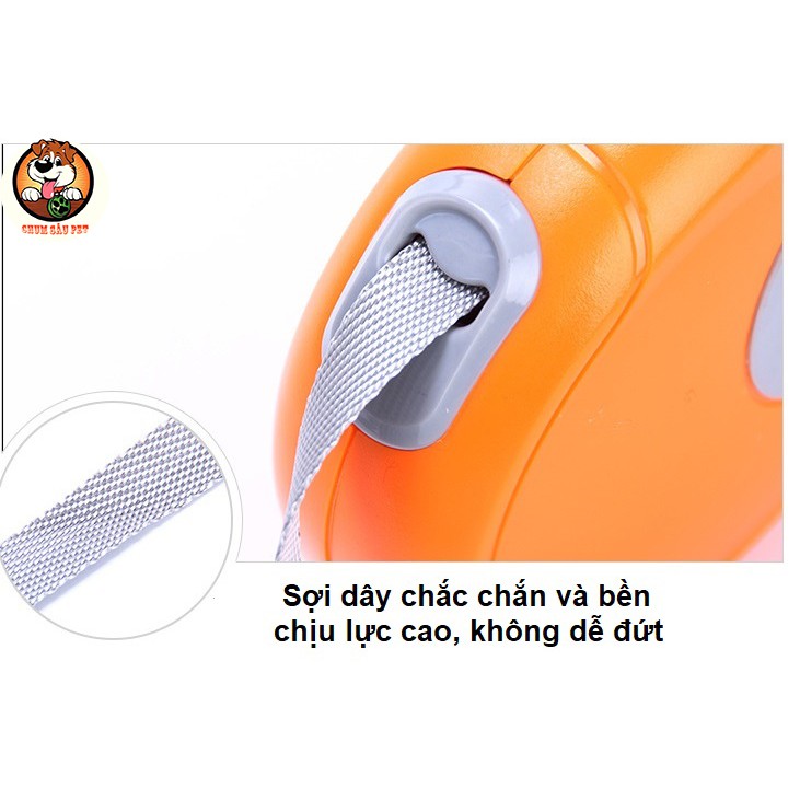 Dây dắt tự động cho chó mèo chiều dài 5m thoải mái di chuyển
