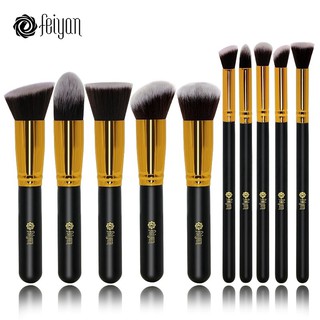 Set 10 Cọ Trang Điểm Kabuki Tán Nền Đánh Mắt Khói Lông Tổng Hợp