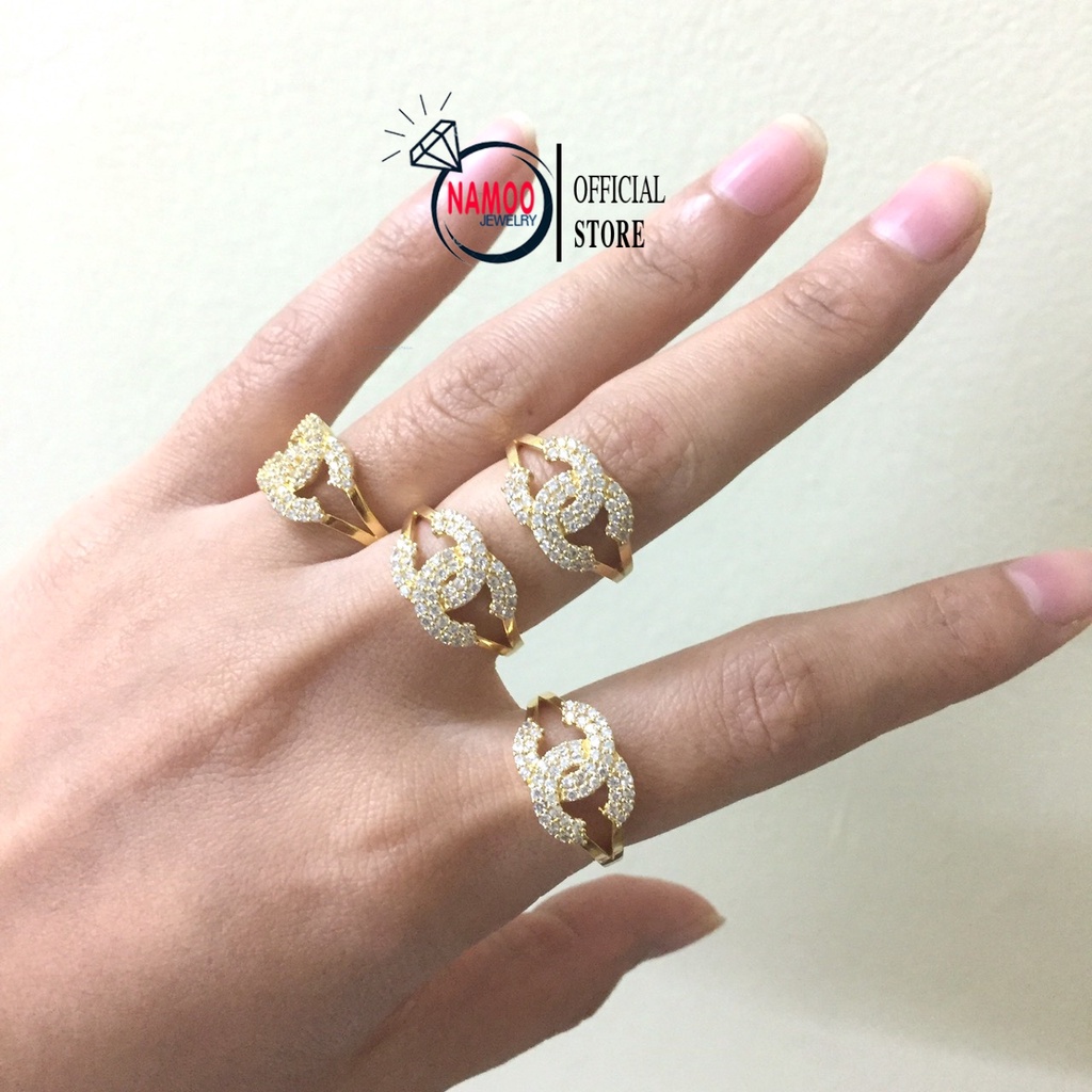 Nhẫn Nữ Đính Đá Mạ Vàng N023 Namoo Jewelry