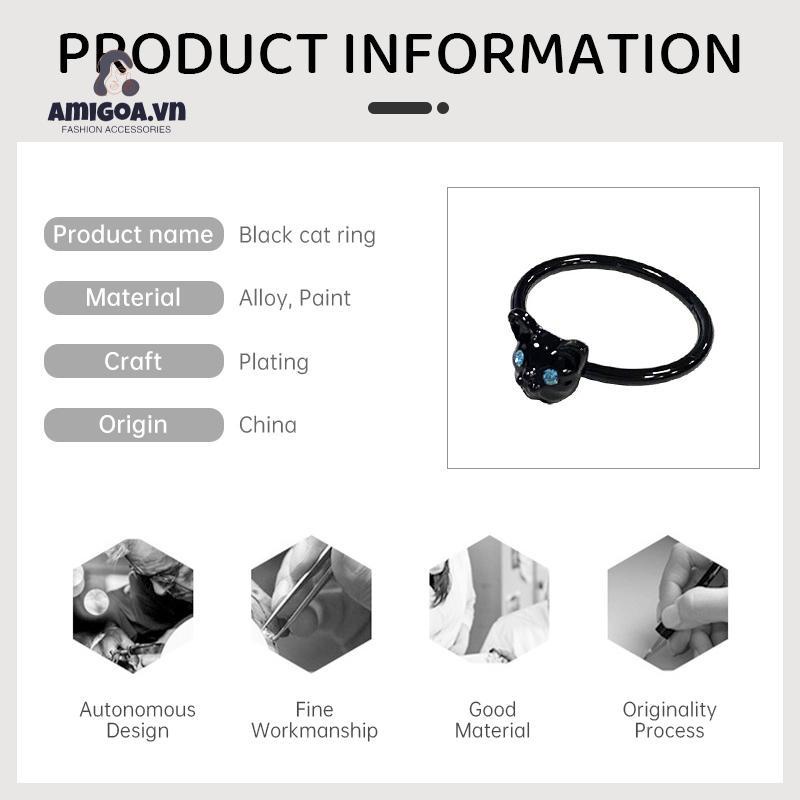 ✨✨Nhẫn Hình Mèo Đen Phong Cách Hàn Quốc Dành Cho Nữ