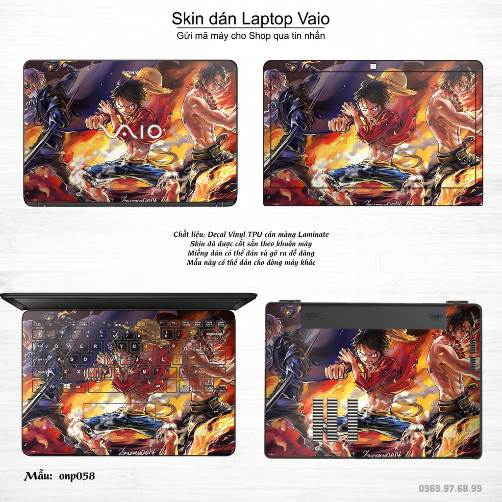 Skin dán Laptop Sony Vaio in hình One Piece _nhiều mẫu 3 (inbox mã máy cho Shop)