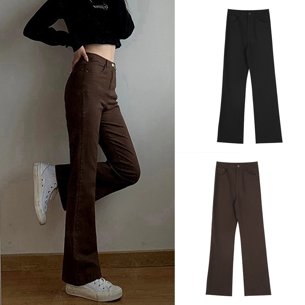 Quần Jeans Dài Ống Loe Thời Trang Dành Cho Nữ