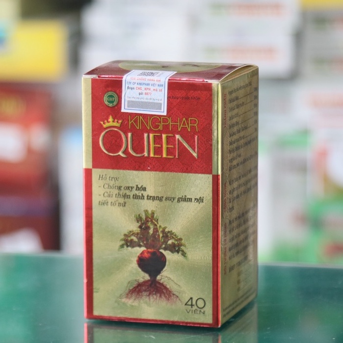 Kingphar Queen – Hỗ trợ cải thiện tình trạng suy giảm nội tiết tố nữ, chống oxy hóa (hộp 40 viên)