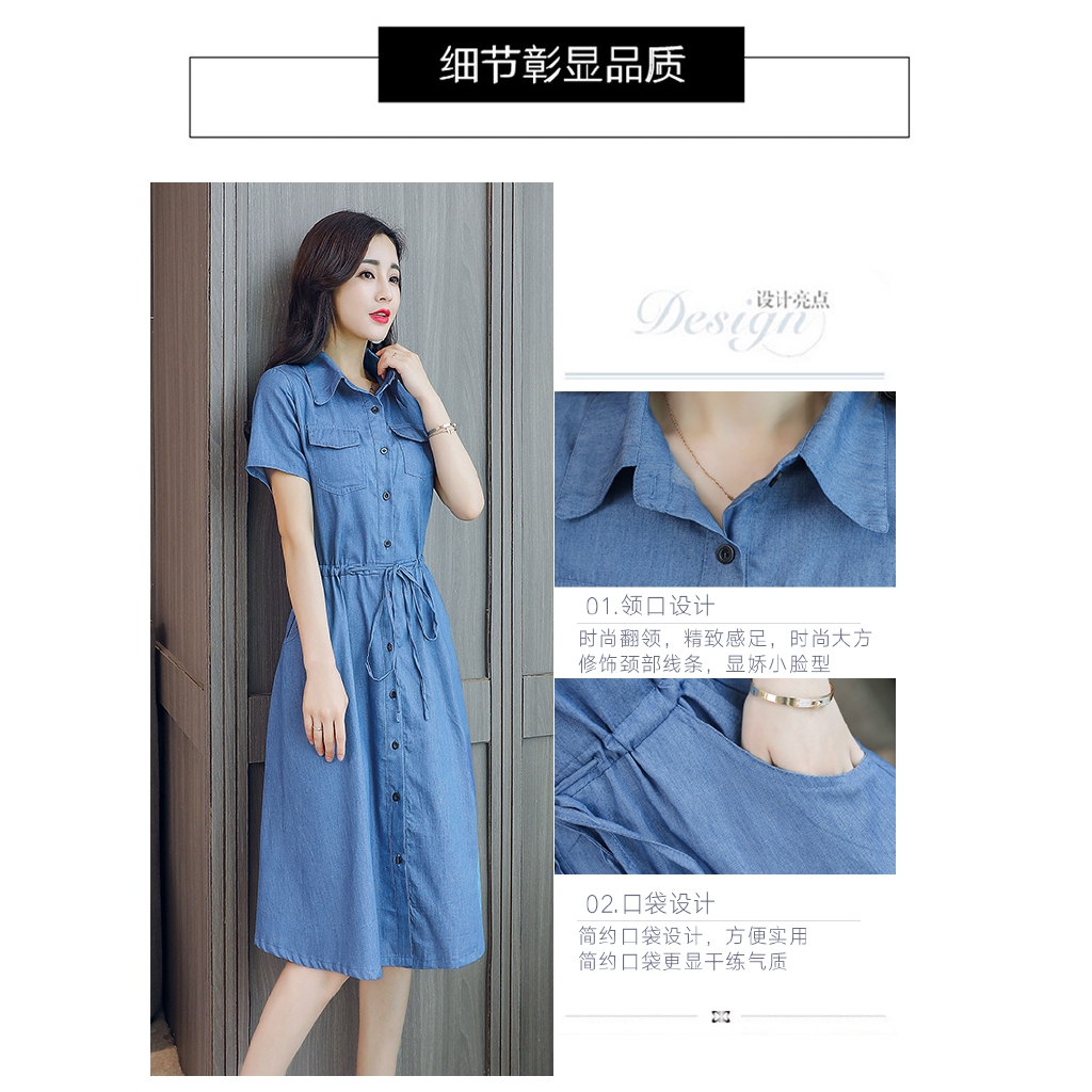 Đầm Denim Ngắn Tay Xinh Xắn Theo Phong Cách Hàn Quốc Dành Cho Nữ 2020 | BigBuy360 - bigbuy360.vn