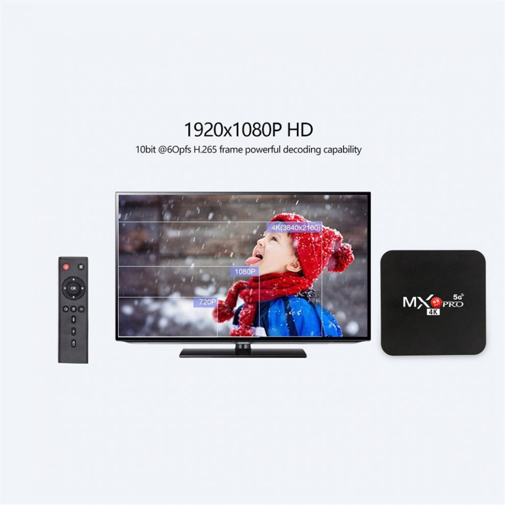 Đầu TV box MXQ Pro 5g HD 16 + 256gb 4K Android Ultra HD Android 10.0 HD WiFi 2.4G Sang 5g KèM Phụ KiệN Chuyên DụNg