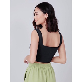 Áo thun croptop 2 dây cổ vuông
