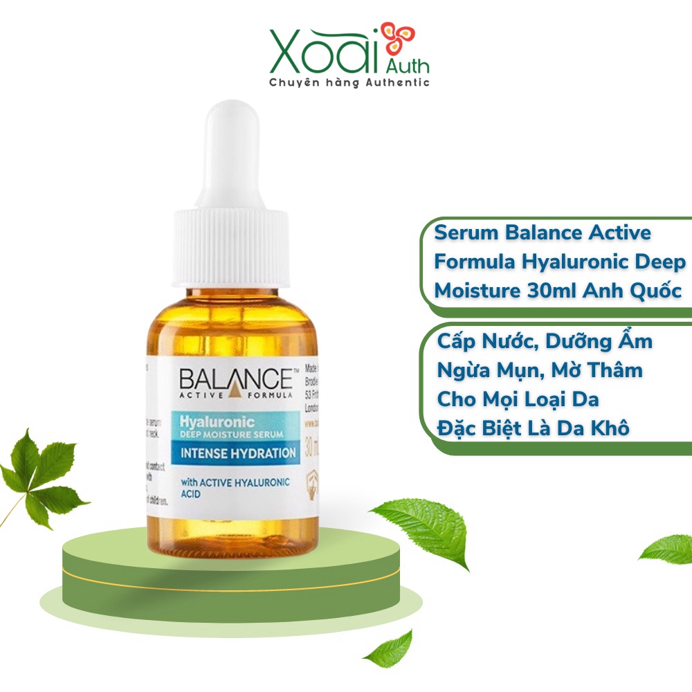Serum Cấp Nước Dưỡng Ẩm Ngừa Mụn, Mờ Thâm Balance Active Formula Hyaluronic Deep Moisture 30ml Anh Quốc – Xoaiauth