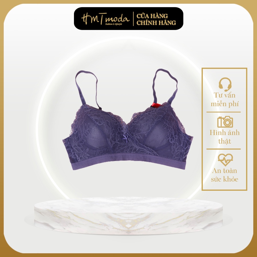 Áo lót nữ phối ren HMTmoda không gọng, cup xéo, mút mỏng S10-29721B