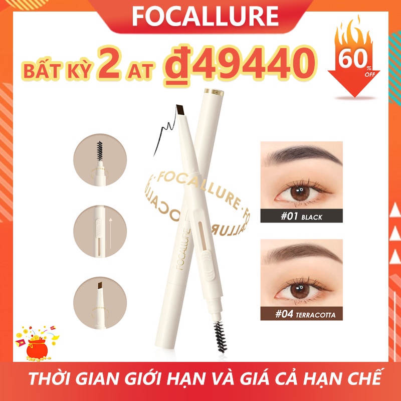 Bút chì kẻ lông mày Focallure Confidencehalo mềm mượt lâu trôi lên đến 12 giờ