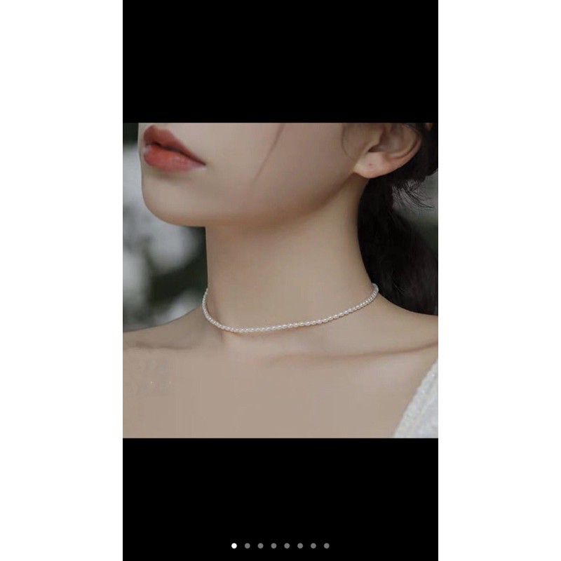 Vòng cổ ngọc trai choker dáng ngắn ngọc trai nhân tạo thời trang retro thanh lịch