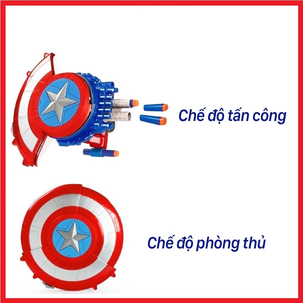 Khiên captain america, khiên đội trưởng mỹ bắn đạn nhựa an toàn 100%, hàng l Đồ chơi siêu anh hùng Marvel Avenger cho bé