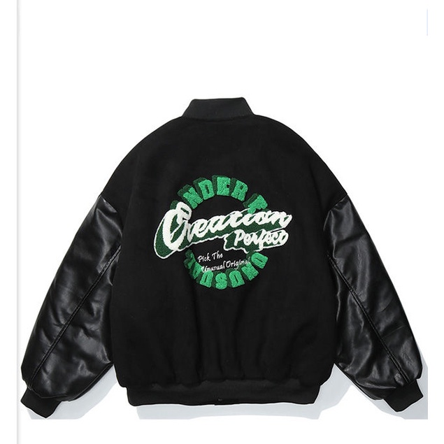 Áo Khoác Bóng Chày Cài Khuy Dáng Rộng Thời Trang Cho Nam Và Nữ