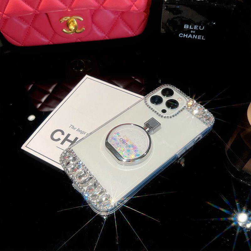 Ốp Điện Thoại Hình Chai Nước Hoa Đính Đá Gắn Giá Đỡ Chống Rơi Cho Iphone 7 7plus 8 8plus x xs se xr 11 12 13 pro max