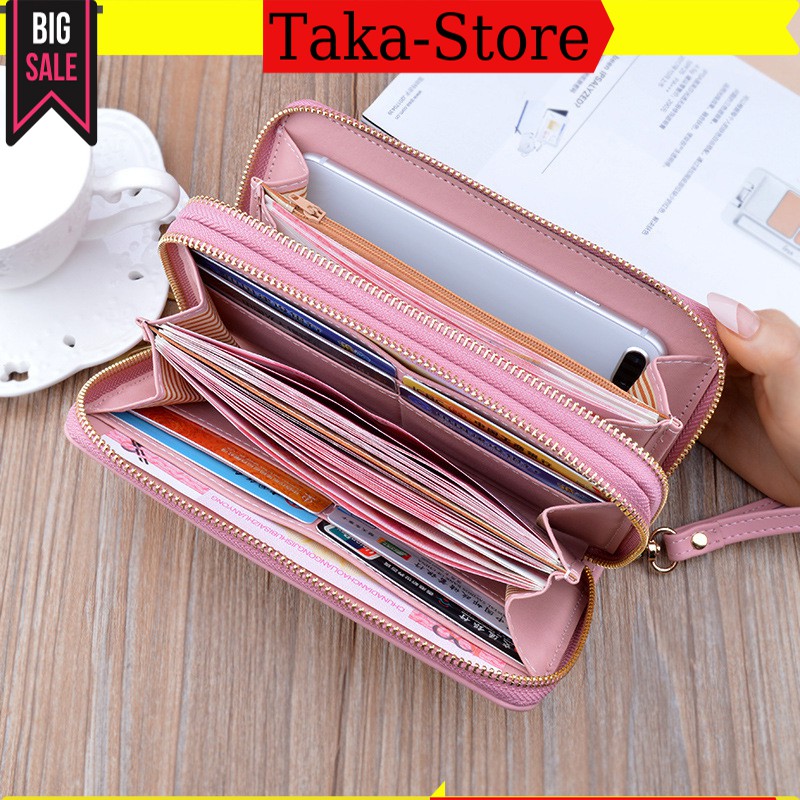 Ví nữ dài cầm tay cao cấp đẹp giá rẻ  đựng tiền giá KHÓA ĐÔI loại dày nhiều ngăn VN7010