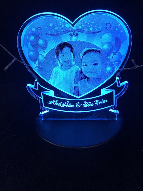 Khung Đèn Ngủ Led 3D, Khung trang trí ~hình ảnh theo yêu cầu -mã TIMTRON ( không kèm đế )