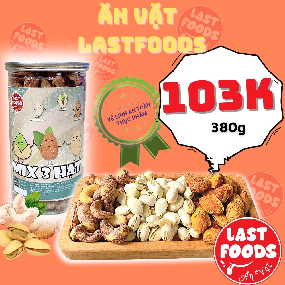 Mix 3 hạt dinh dưỡng 380g  hũ pet tiện lợi,  ăn vặt LASTFOOD Hà Nội với đặc sản các vùng miền giá tốt