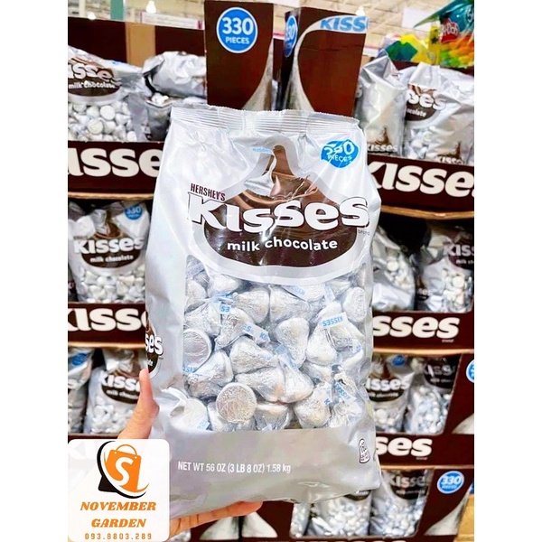 Kẹo Socola Sữa Milk Chocolate Hershey’s Kisses 1.58kg