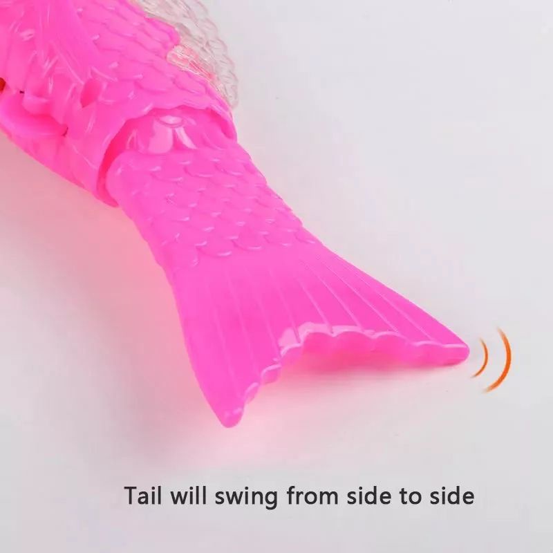 Đồ chơi cá chép chạy pin phát sáng có nhạc đèn, đồ chơi lồng đèn cá chép có cán cầm cho bé