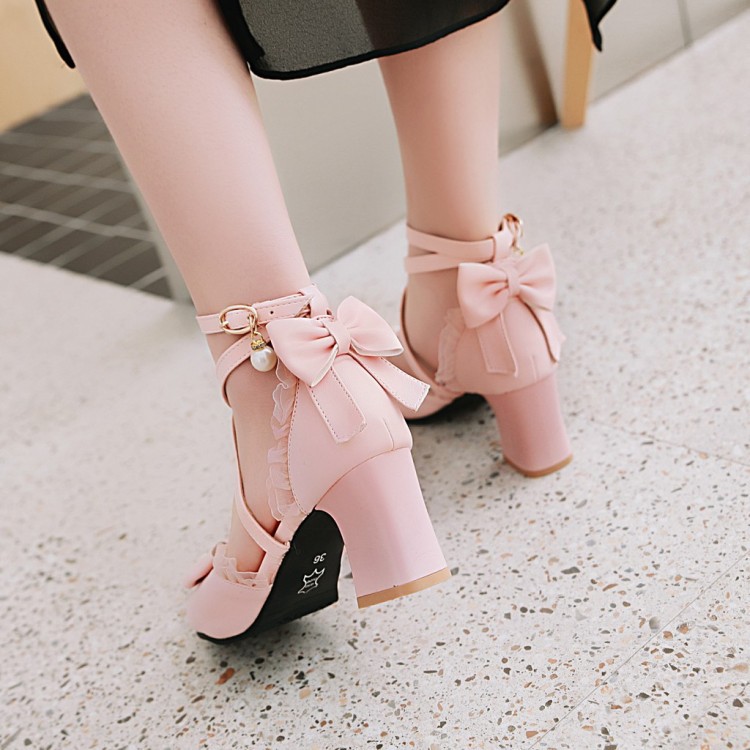 YAS0652-Giày baotou mũi nhọn phối ren