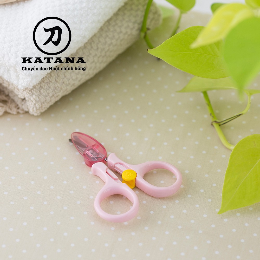 [CHÍNH HÃNG] Kéo cắt móng tay trẻ em Nhật KAI KF0113 (màu hồng) lưỡi thép chống rỉ an toàn cho bé - BH 12 tháng 1 ĐỔI 1