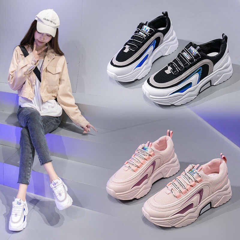 Giày Sneakers Nữ, Giày Thể Thao  HAPU Giày Độn Đế Nữ 3-4Cm Hottrend Dành Cho Bạn Trẻ Năng Động Cá Tính Và Tăng Chiều Cao