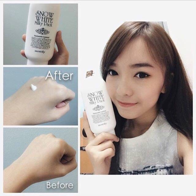 Kem Tắm Trắng Toàn Thân Secret Key Snow White Milky Pack 200g