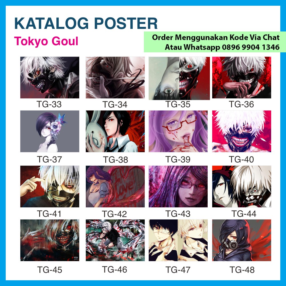 Áp Phích Trang Trí Nội Thất Hình Tokyo Goul / Ken Kaneki Touka Juuzou 30x40 cm | Tg-71