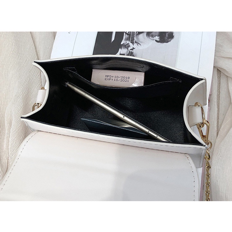 Túi đeo vai IELGY hình vuông cỡ nhỏ phối dây xích kiểu retro thời trang dành cho nữ