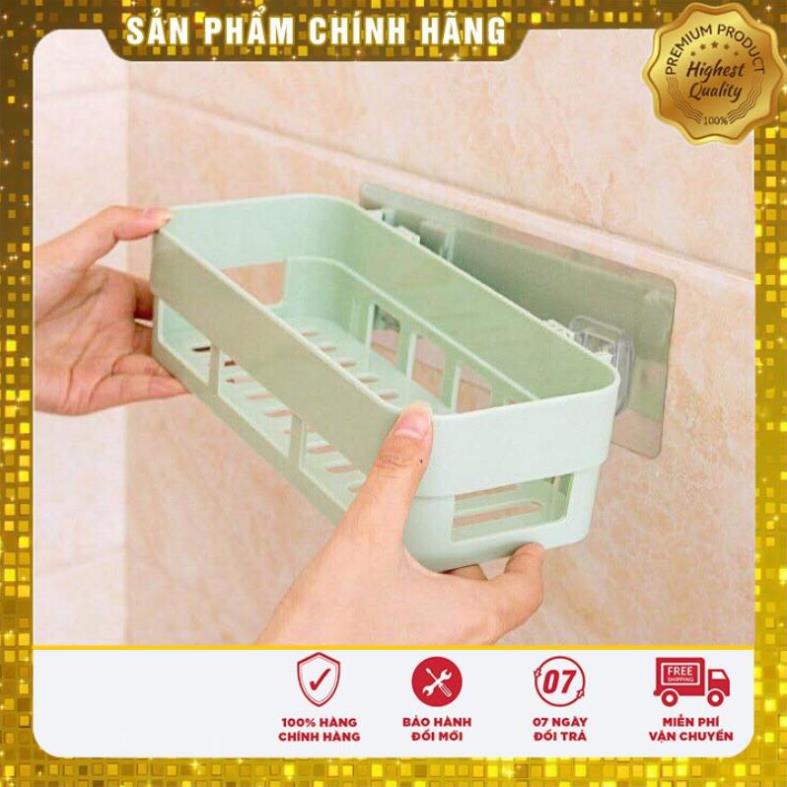 kệ để đồ nhà tắm, nhà bếp kệ để đồ đa năng bằng nhựa chữ nhật dán tường chịu lưc ,