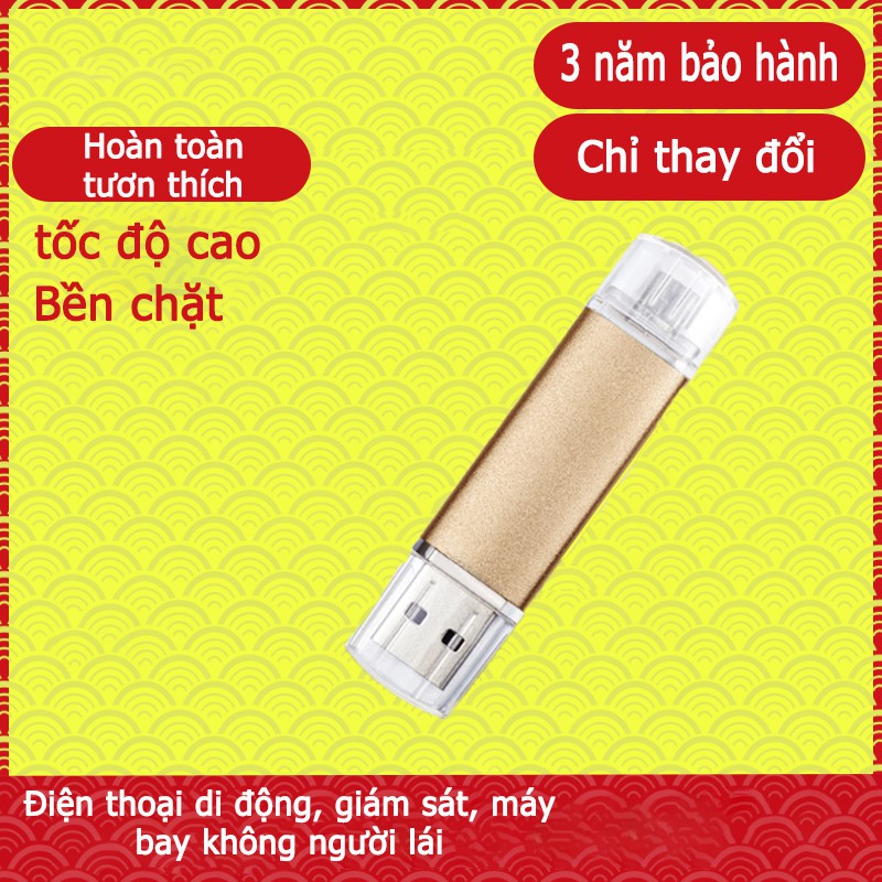 Ổ đĩa vàng OTG 2TB kim loại tốc độ cao USB 3.0 | BigBuy360 - bigbuy360.vn