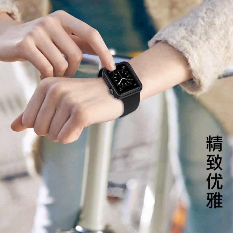 Ốp Lưng Sợi Carbon Cho Apple Watch Series 6 SE 5 4 3 2 1 IWatch 44mm 40mm 42mm 38mm
